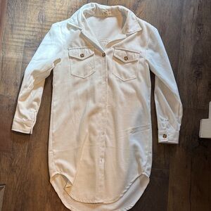 Chic White Button-Up Midi Dress